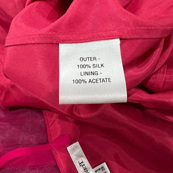 L.K. Bennett Magenta Pink Chiffon Barbiecore Midi Dress $410 - Picture 12 of 12